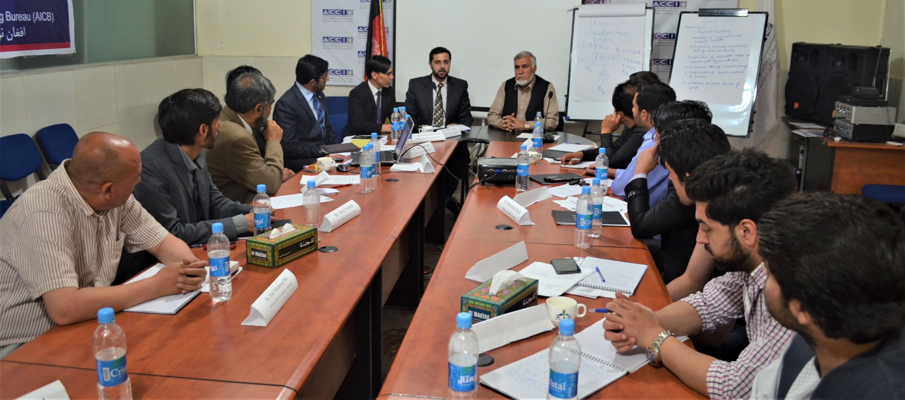 A meeting room full of people, Khan alokozay, project implementation, advisors, consultants, aicb, afghan innovative consulting bureau, consultancy, advisor, consultant, consultancy in Afghanistan, best consultancy